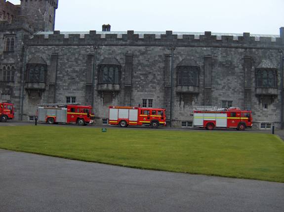 Kilkenny Fire Service carrying out a pre fire planning visit to Kilkenny Castle